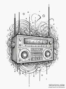 Tattoo sketch an abstract depiction of sound... - эскиз тату (№1754674728_0, 08.08.2025 17:38) — Tatufoto.com