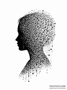 Binary code forming a silhouette - эскиз тату (№1754675722_0, 08.08.2025 17:55) — Tatufoto.com