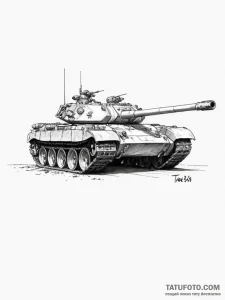 Tank t-64 - эскиз тату (№1754676078_0, 08.08.2025 18:01) — Tatufoto.com