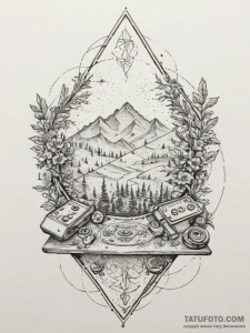Tattoo design a triple-monitor setup with gam... - эскиз тату (№1754676121_0, 08.08.2025 18:02) — Tatufoto.com