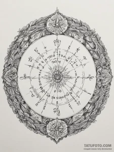 Tattoo sketch a stylized "warding circle" wit... - эскиз тату (№1754676936_0, 08.08.2025 18:15) — Tatufoto.com