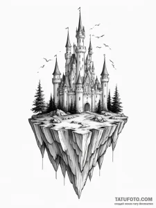 Floating castle - эскиз тату (№1754677725_0, 08.08.2025 18:28) — Tatufoto.com