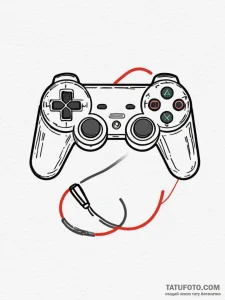 Tattoo sketch a gaming console controller wit... - эскиз тату (№1754678320_0, 08.08.2025 18:38) — Tatufoto.com