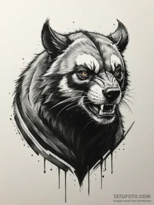Tattoo design an aggressive wolverine, fierce... - эскиз тату (№1754678722_0, 08.08.2025 18:45) — Tatufoto.com