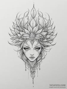 Tattoo sketch a very fine line drawing of a s... - эскиз тату (№1754678917_0, 08.08.2025 18:48) — Tatufoto.com