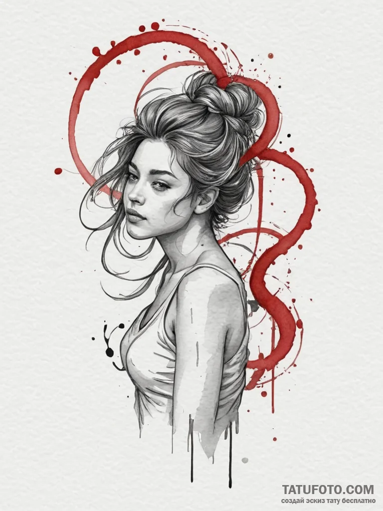 Tattoo sketch a vibrant watercolor splash of... - эскиз тату (№1754679953_0, 08.08.2025 19:05) — Tatufoto.com