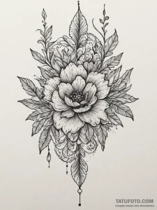 Tattoo sketch a delicate lace pattern wrappin... - эскиз тату (№1754681348_0, 08.08.2025 19:29) — Tatufoto.com
