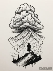Tattoo design: a silhouette of perun standing... - эскиз тату (№1754681550_0, 08.08.2025 19:32) — Tatufoto.com