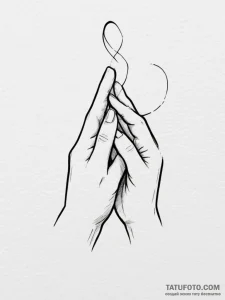 Tattoo design a subtle 'pinky promise' gestur... - эскиз тату (№1754683149_0, 08.08.2025 19:59) — Tatufoto.com