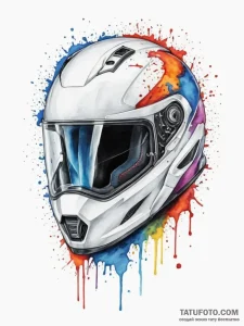 Tattoo design a combat helmet with a single,... - эскиз тату (№1754684976_0, 08.08.2025 20:29) — Tatufoto.com