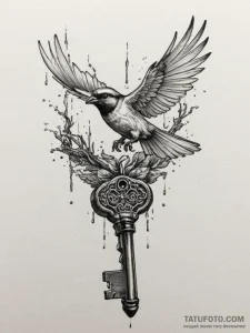 Tattoo sketch a stylized "escape key" with a... - эскиз тату (№1754685567_0, 08.08.2025 20:39) — Tatufoto.com