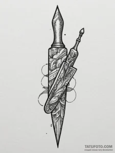 Tattoo design a 'toast' on one, a 'butter kni... - эскиз тату (№1754686173_0, 08.08.2025 20:49) — Tatufoto.com