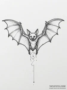 Bat, tattoo drawing outline, black and white... - эскиз тату (№1754687381_0, 08.08.2025 21:09) — Tatufoto.com
