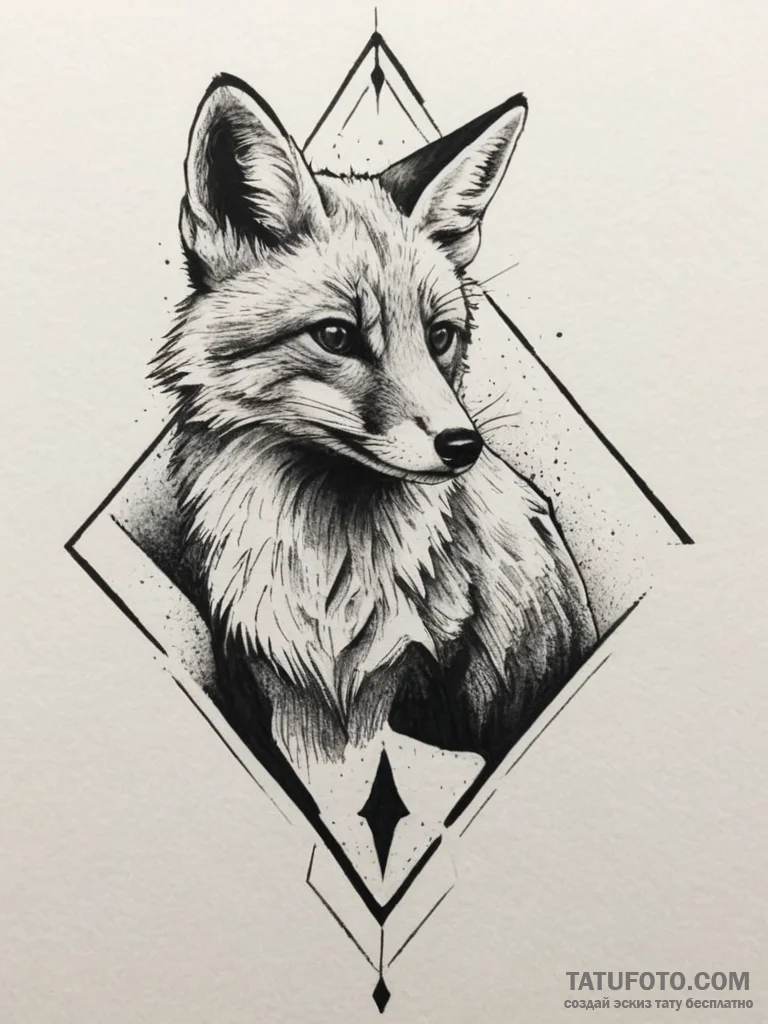 Tattoo sketch a geometric animal silhouette (... - эскиз тату (№1754692011_0, 08.08.2025 22:26) — Tatufoto.com