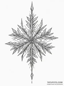 Snowflake, concept art for tattoo, black and... - эскиз тату (№1754693607_0, 08.08.2025 22:53) — Tatufoto.com