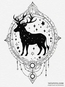 Tattoo sketch a zodiac animal's silhouette fi... - эскиз тату (№1754694388_0, 08.08.2025 23:06) — Tatufoto.com