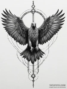Vulture, concept art for tattoo, detailed cro... - эскиз тату (№1754696962_0, 08.08.2025 23:49) — Tatufoto.com