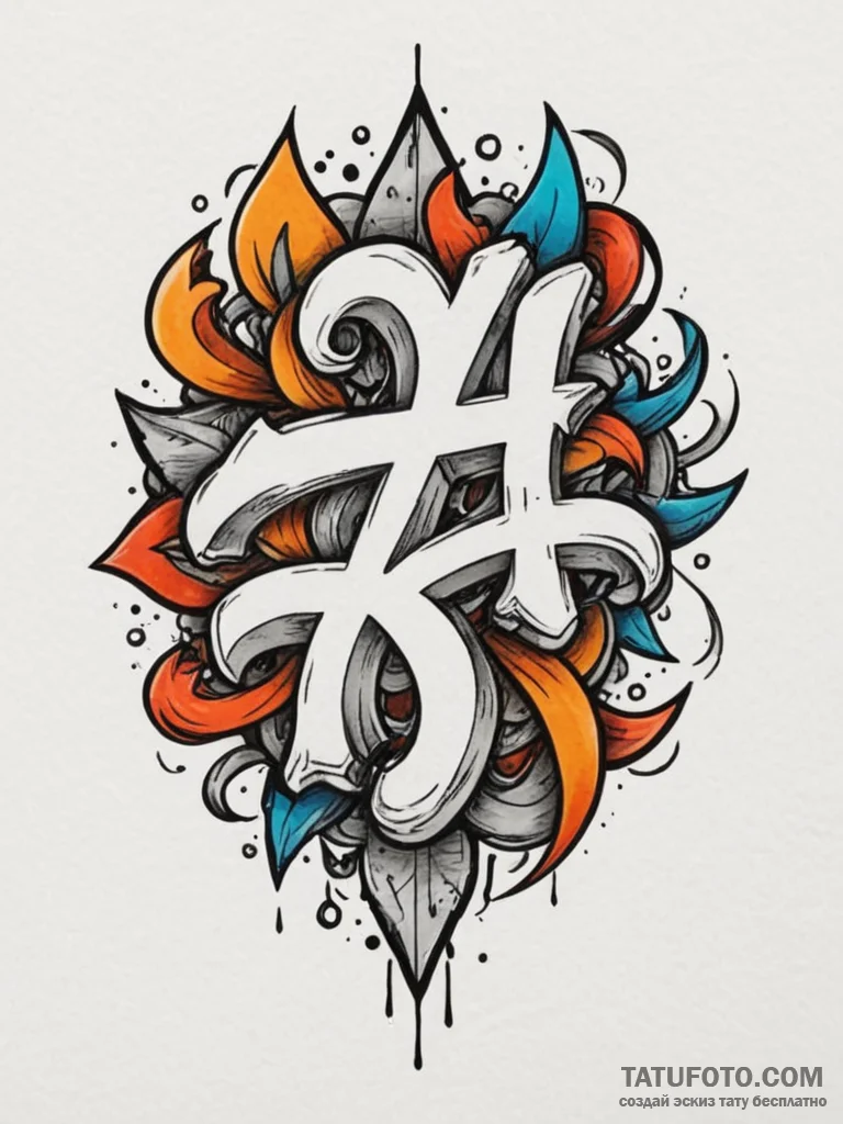 Rowan, concept art for tattoo, new school tat... - эскиз тату (№1754697158_0, 08.08.2025 23:52) — Tatufoto.com