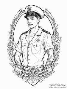рукав - лайнворк, олд скул - эскиз тату (№1754723858_0, 09.08.2025 07:17) — Tatufoto.com