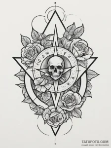 A sundial, tattoo flash sheet design, black a... - эскиз тату (№1754739275_0, 09.08.2025 11:34) — Tatufoto.com