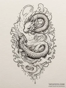 Tattoo sketch aquarius's water-bearer, pourin... - эскиз тату (№1754739678_0, 09.08.2025 11:41) — Tatufoto.com