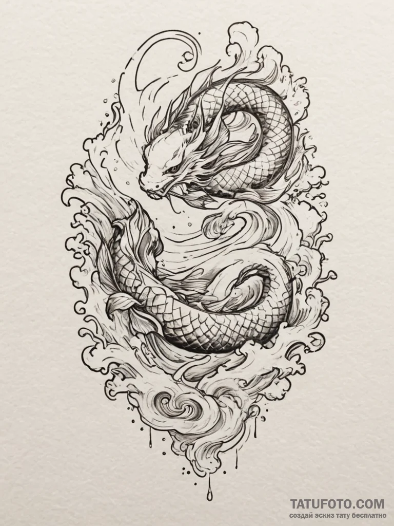 Tattoo sketch aquarius's water-bearer, pourin... - эскиз тату (№1754739678_0, 09.08.2025 11:41) — Tatufoto.com