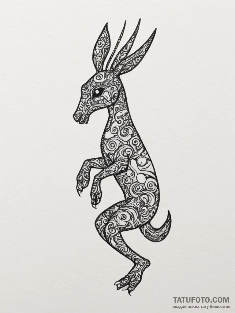 Kokopelli, concept art for tattoo, vibrant co... - эскиз тату (№1754740087_0, 09.08.2025 11:48) — Tatufoto.com