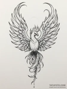Tattoo design 'respawn' with a subtle phoenix... - эскиз тату (№1754740686_0, 09.08.2025 11:58) — Tatufoto.com