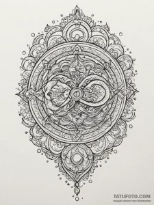 Tattoo sketch a zodiac symbol with a tiny, ab... - эскиз тату (№1754742699_0, 09.08.2025 12:31) — Tatufoto.com