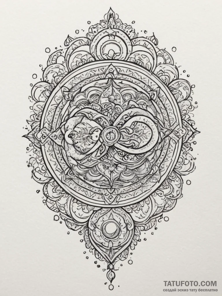 Tattoo sketch a zodiac symbol with a tiny, ab... - эскиз тату (№1754742699_0, 09.08.2025 12:31) — Tatufoto.com