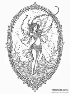 Tattoo sketch a sagittarius archer with the "... - эскиз тату (№1754744106_0, 09.08.2025 12:55) — Tatufoto.com