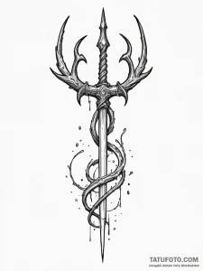 Tattoo sketch: a stylized depiction of veles'... - эскиз тату (№1754744707_0, 09.08.2025 13:05) — Tatufoto.com