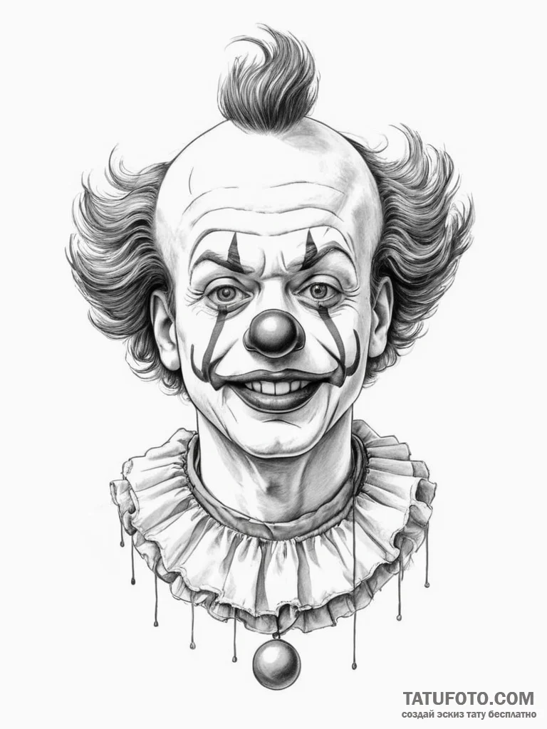 Clown - эскиз тату (№1754744904_0, 09.08.2025 13:08) — Tatufoto.com