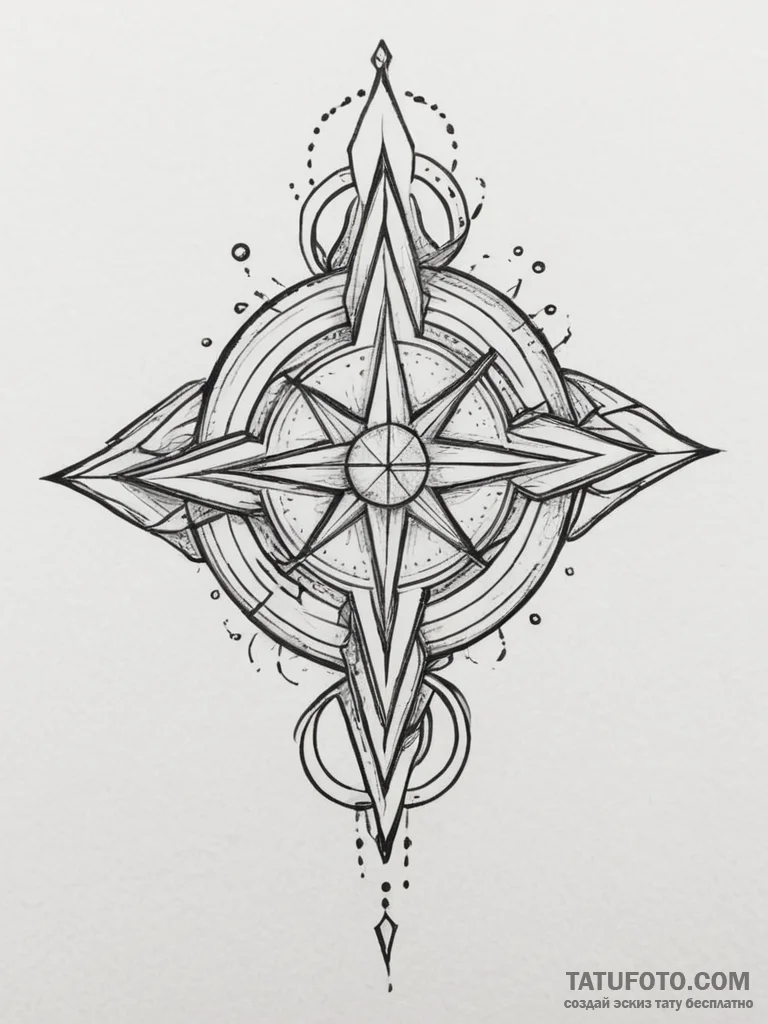 Tattoo sketch: the svarozhich symbol (often a... - эскиз тату (№1754745711_0, 09.08.2025 13:21) — Tatufoto.com