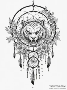 Tattoo design: a dreamcatcher design with a l... - эскиз тату (№1754752907_0, 09.08.2025 15:21) — Tatufoto.com