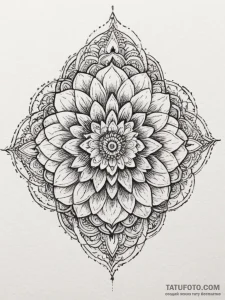 Tattoo design a silhouette of a flower, with... - эскиз тату (№1754753702_0, 09.08.2025 15:35) — Tatufoto.com