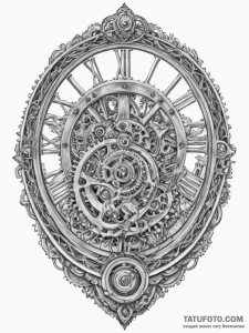 The inside of a clock tower, showing the mass... - эскиз тату (№1754754891_0, 09.08.2025 15:54) — Tatufoto.com