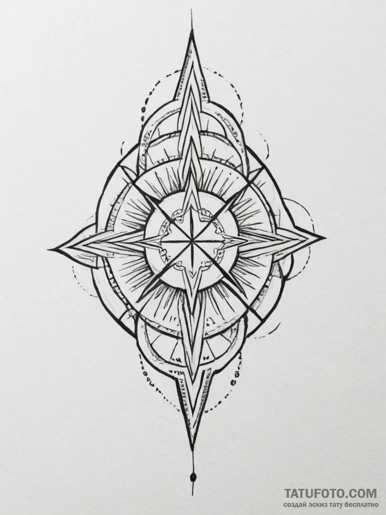 Tattoo design: a minimalist kolovrat tattoo,... - эскиз тату (№1754755090_0, 09.08.2025 15:58) — Tatufoto.com