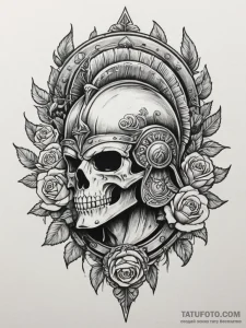 Tattoo design a roman centurion's helmet, sym... - эскиз тату (№1754756093_0, 09.08.2025 16:14) — Tatufoto.com