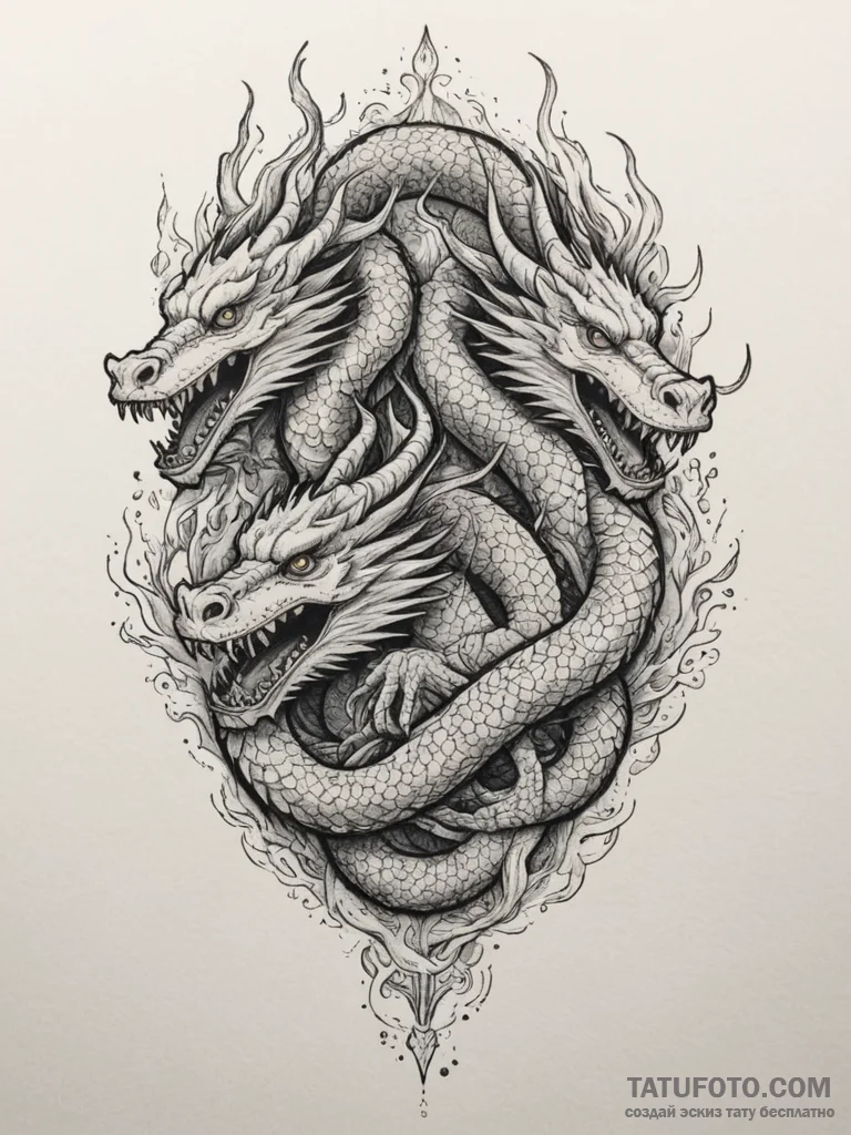 A powerful blackwork tattoo of the zmei goryn... - эскиз тату (№1754756687_0, 09.08.2025 16:24) — Tatufoto.com
