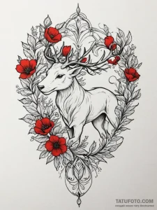 Tattoo design a floral arrangement forming th... - эскиз тату (№1754757082_0, 09.08.2025 16:31) — Tatufoto.com