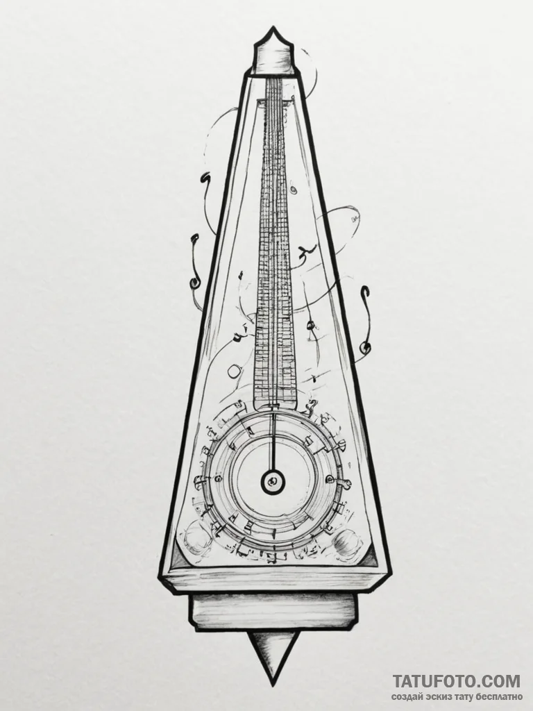 Tattoo design a metronome on one, and a subtl... - эскиз тату (№1754759498_0, 09.08.2025 17:11) — Tatufoto.com