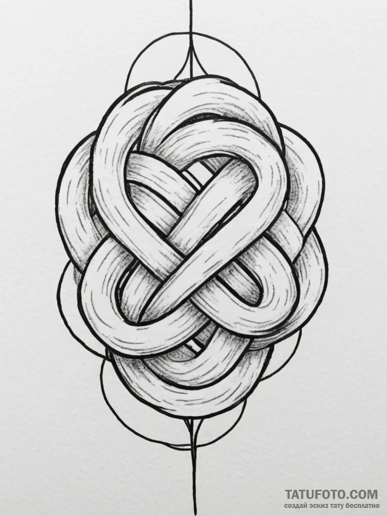 Tattoo design a continuous line forming a com... - эскиз тату (№1754761089_0, 09.08.2025 17:38) — Tatufoto.com