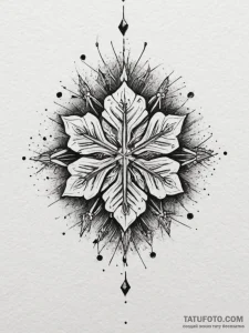 Snowflake, concept art for tattoo, rough sket... - эскиз тату (№1754761892_0, 09.08.2025 17:51) — Tatufoto.com