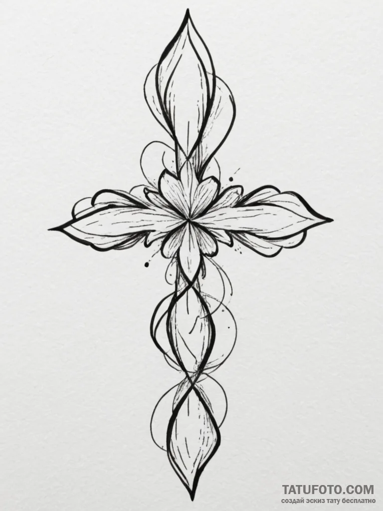 Tattoo design a continuous abstract line that... - эскиз тату (№1754762298_0, 09.08.2025 17:58) — Tatufoto.com