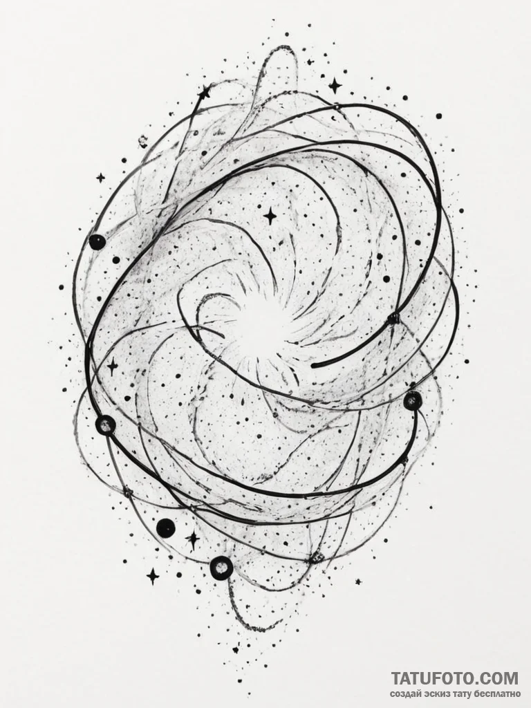 Tattoo design a swirling nebula or galaxy, re... - эскиз тату (№1754762499_0, 09.08.2025 18:01) — Tatufoto.com