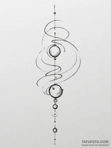 Tattoo sketch a subtle representation of grav... - эскиз тату (№1754762904_0, 09.08.2025 18:08) — Tatufoto.com