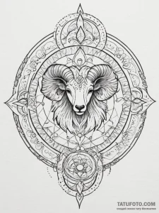 Tattoo sketch a zodiac glyph made of a specif... - эскиз тату (№1754763705_0, 09.08.2025 18:21) — Tatufoto.com