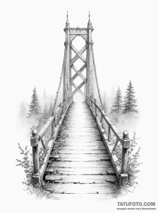 Tattoo design a sturdy bridge, symbolizing ov... - эскиз тату (№1754764913_0, 09.08.2025 18:41) — Tatufoto.com