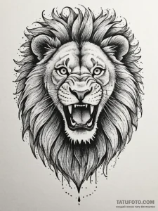 Tattoo design a stylized lion's roar or a bir... - эскиз тату (№1754765908_0, 09.08.2025 18:58) — Tatufoto.com